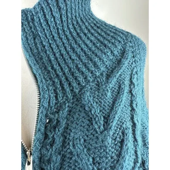 An Irish Traditional Handknit Cardigan Fisherman Sweater Pure New Wool Ireland - Picture 12 of 16